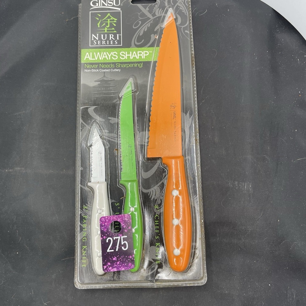3‎ Ginsu  Nuri Series Always Sharp Curry 8"&5"&3" NIP